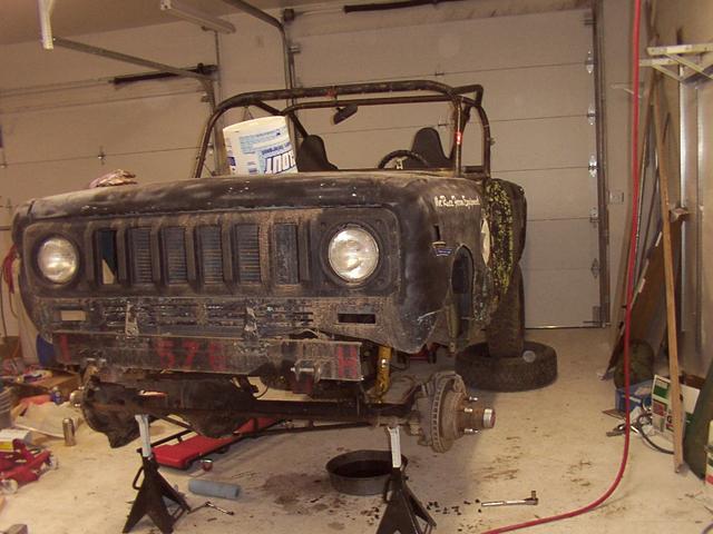 Room between driver's side of the Scout and the wall