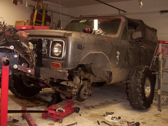 Tigger was getting some repairs, too.. the wheel hub was removed to drill out the 6 broken hub bolts in the drill press