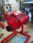 View from the front, balancer and pulleys installed