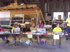 The Registration area.  Diane Cavender, Jennifer Farmer, Aubrey Cavender