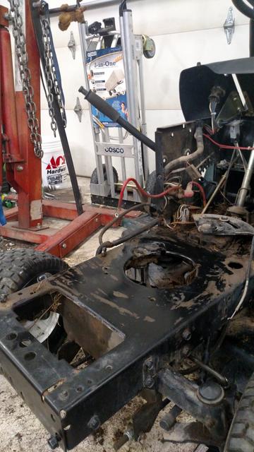 Mower frame clean - no gas engine, no gas tank, no muffler