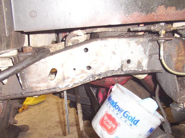 Outside frame rail cracks welded up and ground down