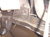 Inside frame damage - engine mount bracket is failing