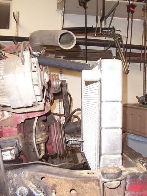 Test fit of the Ford radiator