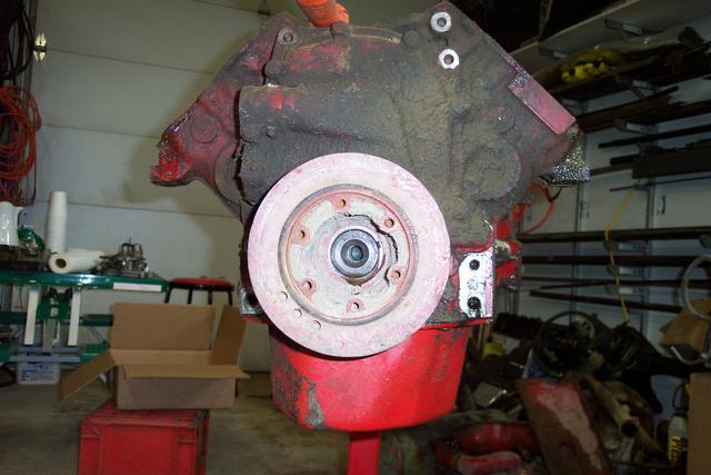 Harmonic balancer with power steering pulley removed