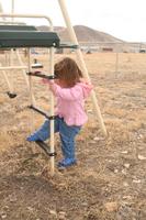 March 16th, 2008 - climbing the slide ladder by herself.