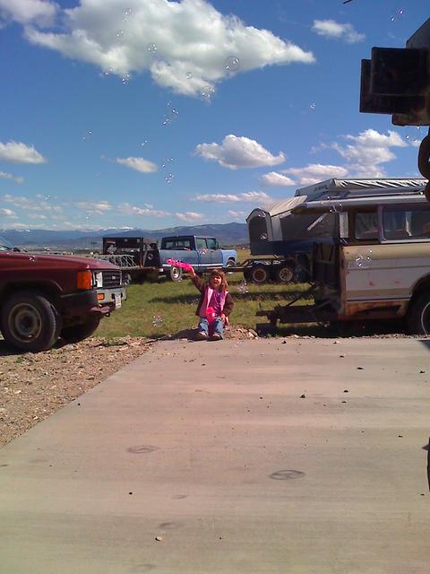 Joleigh blowing bubbles