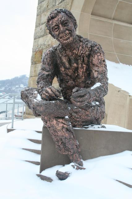 Fred Rodgers aka Mr. Rogers statue near old Three Rivers