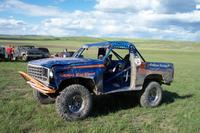 Mike "Half Ast Racing" Nunn's Bronco after turning it over during the Baja