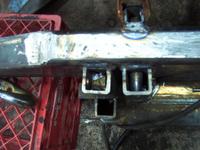 1/2&quot; nut (3/4 outside) inside a 1x1x.120 square tube, welded in place, then dropped inside the 1.5x1.5x.188 and welded 